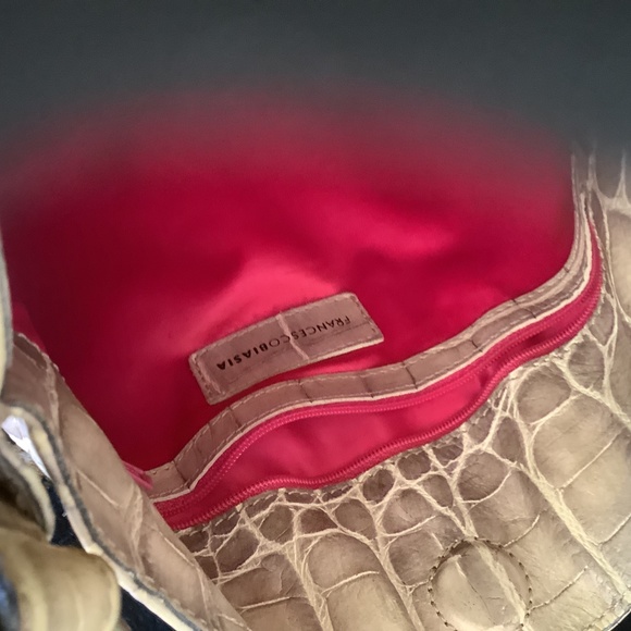 Italian Leather HandBag by Francesco Biasi/Bought in Italy..neutral pattern - Picture 2 of 2